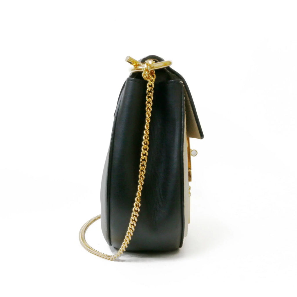 Pre-Owned Chloé Leather Shoulder Bag Beige,Black (Fair)