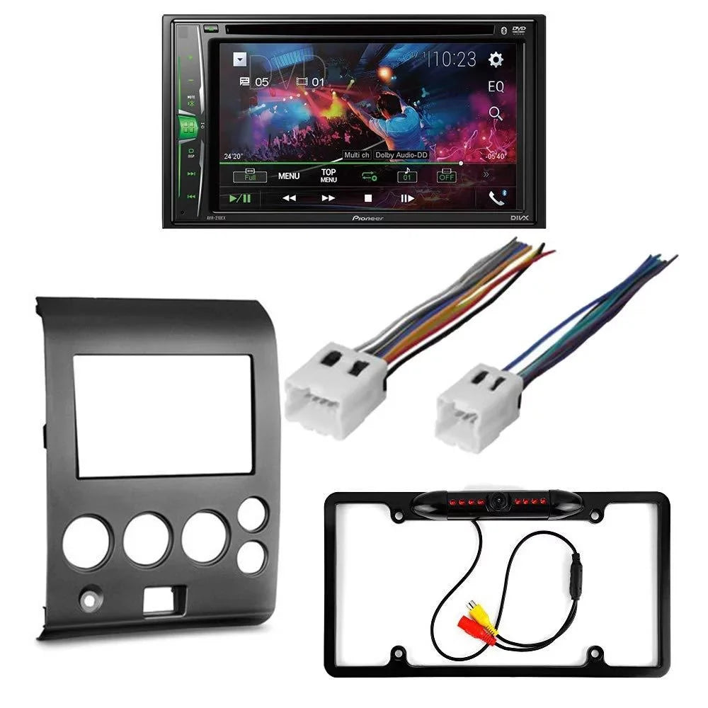 KIT4906 Bundle for 2006-2007 Nissan Titan W/ Pioneer Double DIN Car Stereo with Bluetooth/Backup Camera/InstalLatitudeion Kit/in-Dash DVD/CD AM/FM 6.2" WVGA Touchdisplay Digital Media Receiver