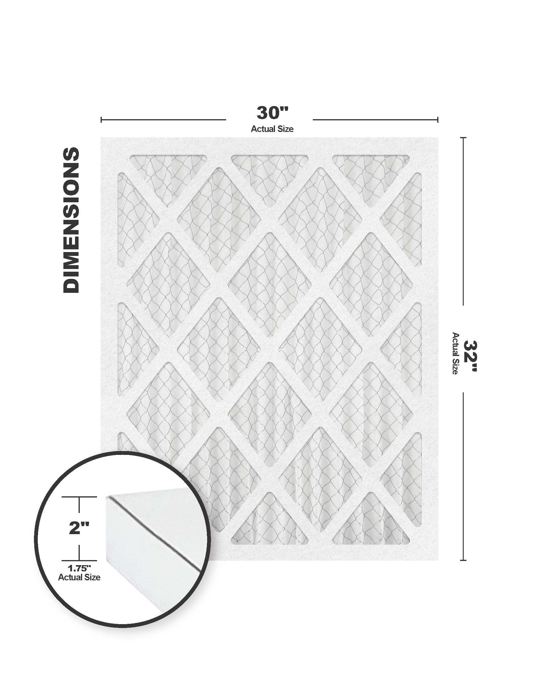 Accumulair Diamond 30x32x2 MERV 13 Air/Furnace Filters (6 pack)