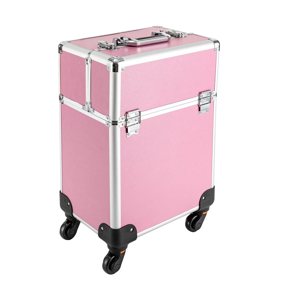 Miumaeov 4-Tier Professional Rolling Makeup Train Case Cosmetic Trolley Makeup Storage Organizer with Wheels