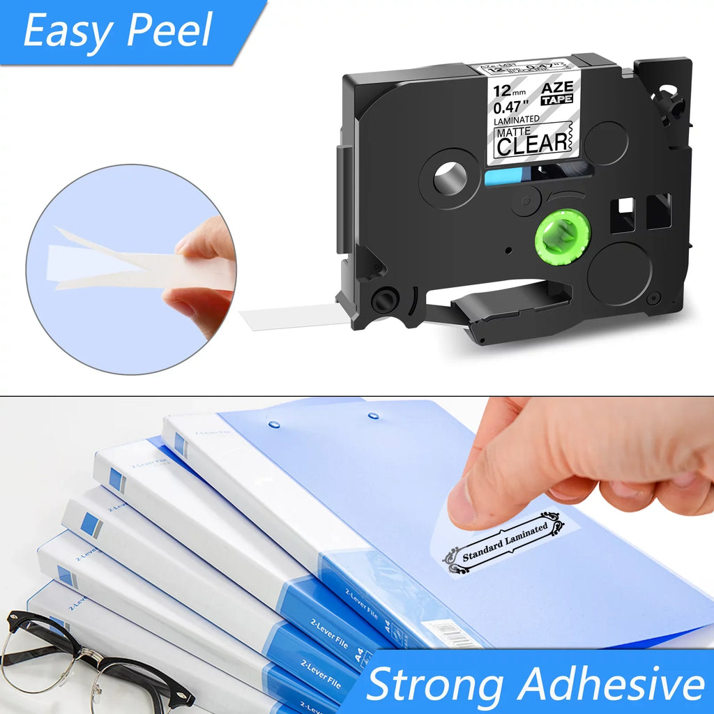 GREENCYCLE 20PK Compatible for Brother P-interactive Black on Matte Clear 12mm 0.47" TZe-M31 TZ-M31 TZM31 TZeM31 Laminated Label Tape