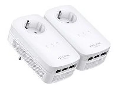 TP Link AV1200 3 Gigabit Port Pass Through Power Line Adapter Home Starter Kit