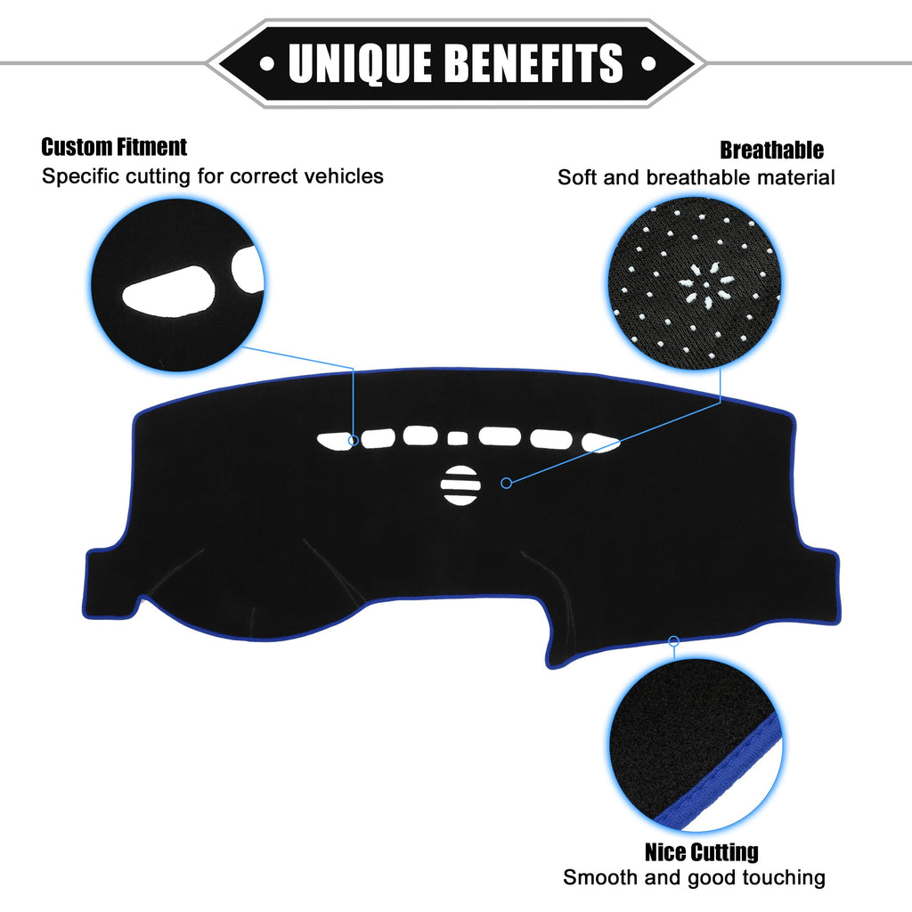Unique Bargains Car Center Console Dashboard Cover Mat Compatible for Ford Fusion 2013-2021 Protective Polyester Blue