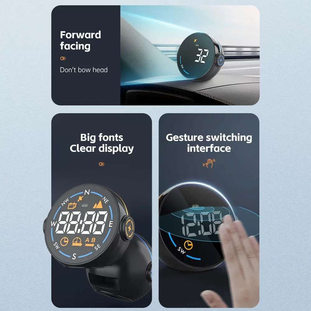 ammoon Car GPS Speedometer H600G Head Display, Digital Speed Altitude Meter Easy Setup & Clear Display