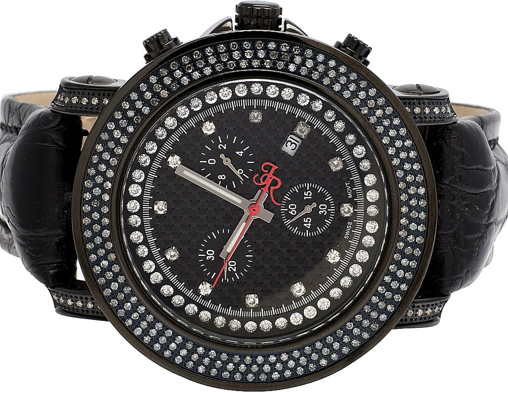 Joe Rodeo Mens Joe Rodeo Junior JJU3 Black PVD 50MM Diamond Watch 2.5 Ct