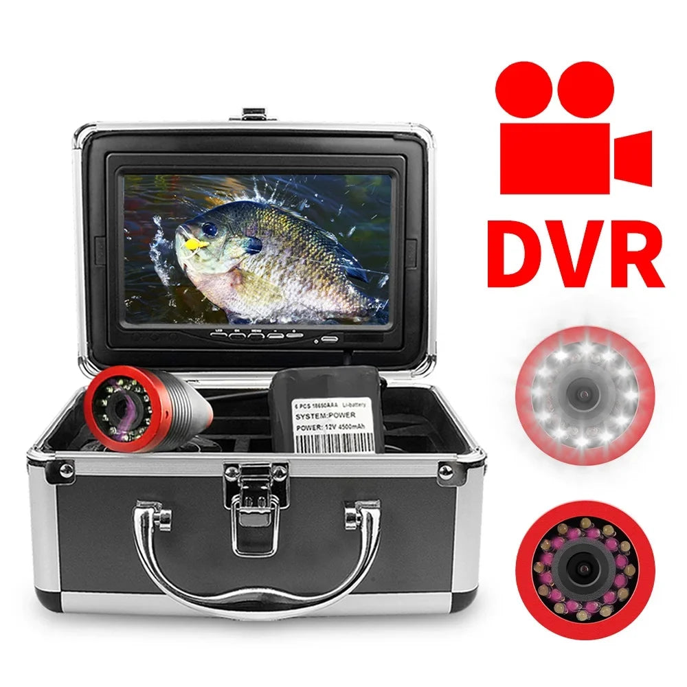 Erchang 7 Inch DVR Underwater Fishing Camera Portable Video Fish Finder for Lake Sea Fishing, Long Battery , Capture Every Moment Underwater
