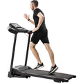 Compact Easy Folding Treadmill Motorized Running Jogging Machine with Audio Speakers and Incline Adjuster Large LCD display