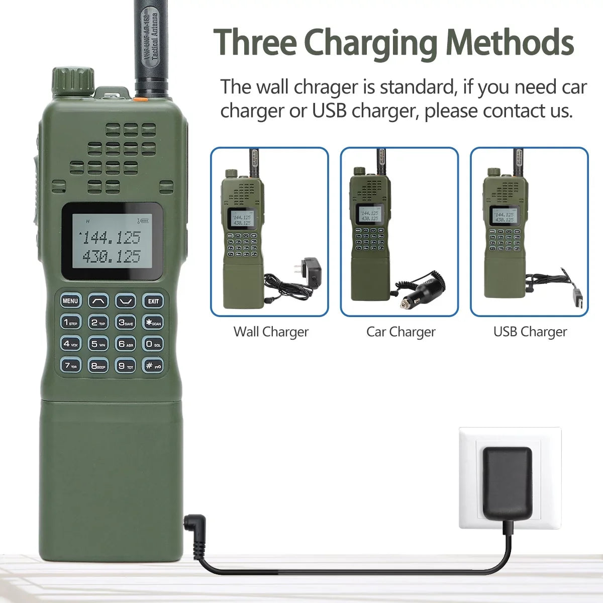 ABBREE AR-152 10W Powerful Ham Radio Portable Tactical Two Way Radio Long Range Walkie Talkie 12000mAh Battery with Extra Programming Cable Full Kits