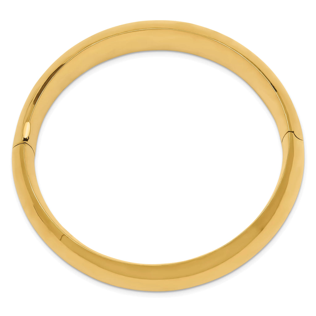 Finest Gold11-16O 14K Yellow Gold 0.687 mm Oversize High Polished Hinged Bangle Bracelet