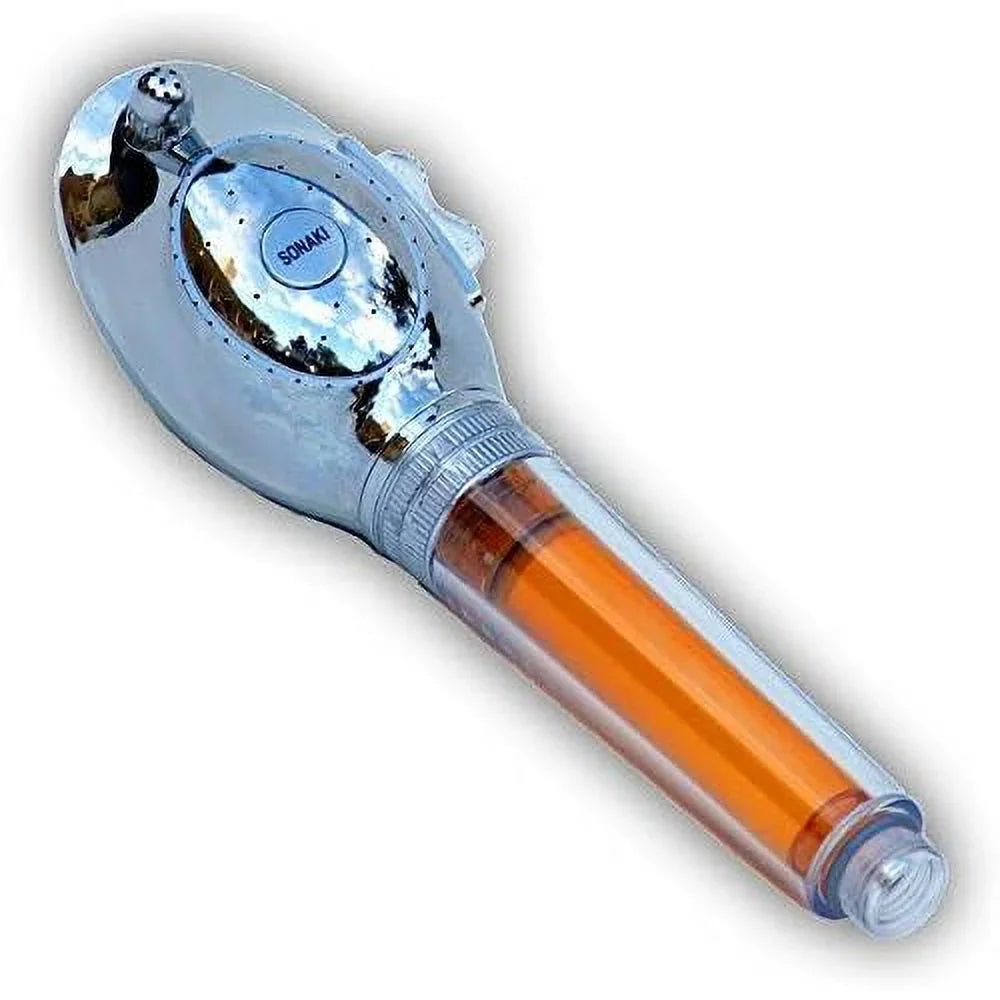 shower head with water filter by - 2 shower filters included - removes up to 99.9% of chlorine and chloramines - low flow premium pressure