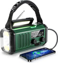 10000mAh Emergency Solar Hand Crank Weather Radio Power Bank Charger with Flashlight