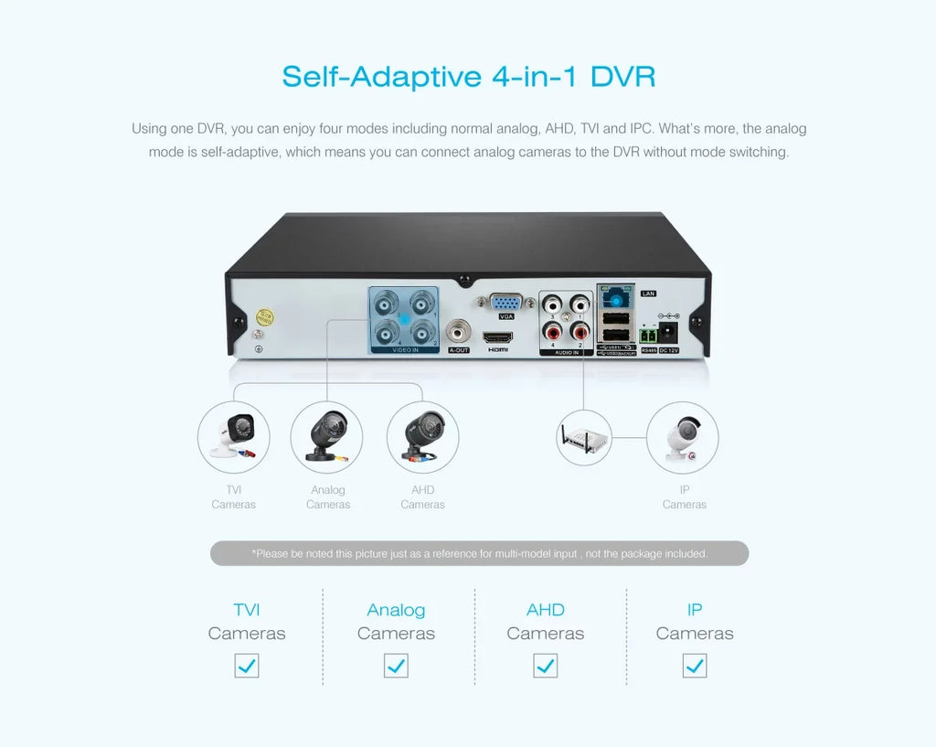 SANNCE 8CH 960H HD DVR 6Pcs 720P IR Outdoor CCTV Home Security System Cameras Surveillance Video Kits with Motion Detection, No HDD Included
