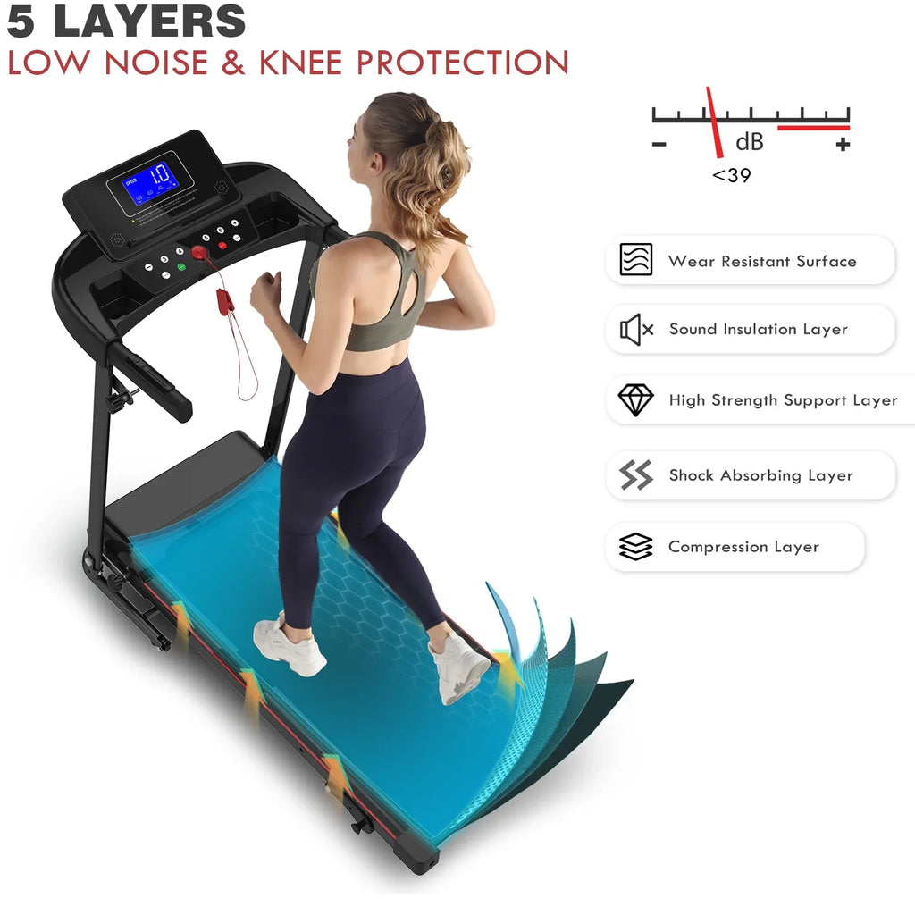 FLIMDER Walking Pad, Sturdy & Durable Under Desk Treadmill, Folding Treadmill with 300LBS Capacity, Beautifully Designed InstalLatitudeion-Free Treadmills for Home Bluetooth Speaker