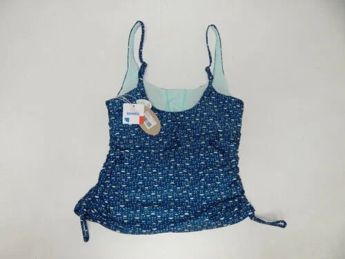 prAna Melody Size Small (S) Scoop Neck Shirred Tankini Top Deep Indigo Cha Cha