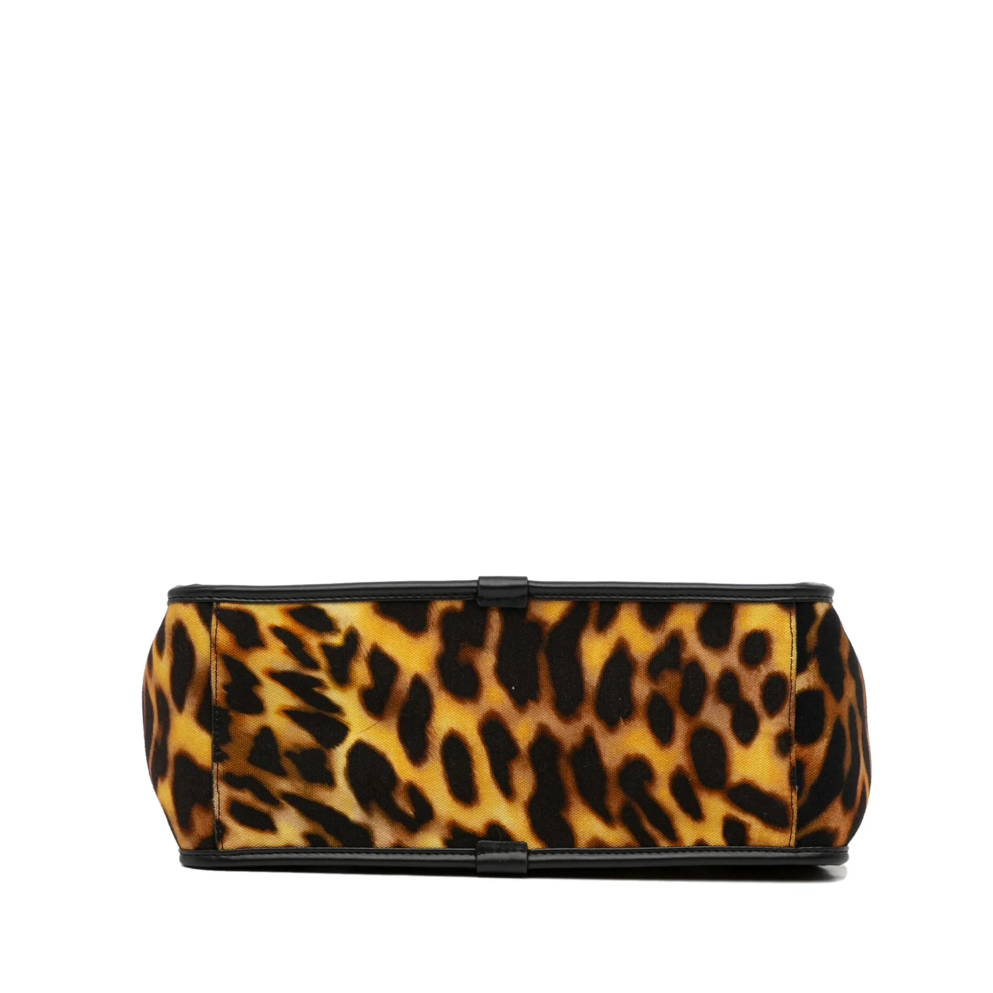 Pre-Owned Authenticated Stella McCartney Animal Print Logo Satchel Canvas Fabric Brown Unisex (Good)