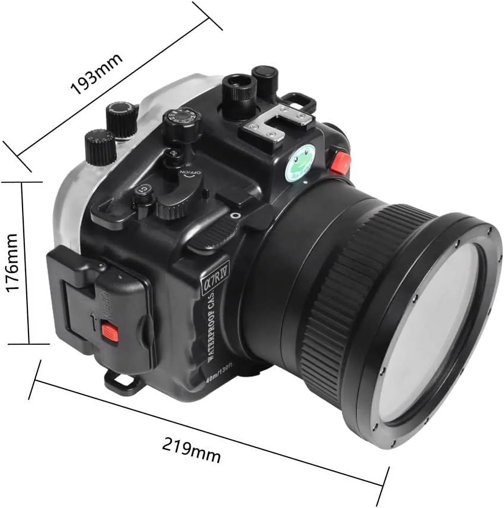 Seafrogs 40M/130FT Underwater Camera Housing for  A7R IV Compatible with  28-70mm 16-35mm F4 24-70mm F4 24mm F1.4 GM 50mm F1.8 85mm F1.8 Lens-Black