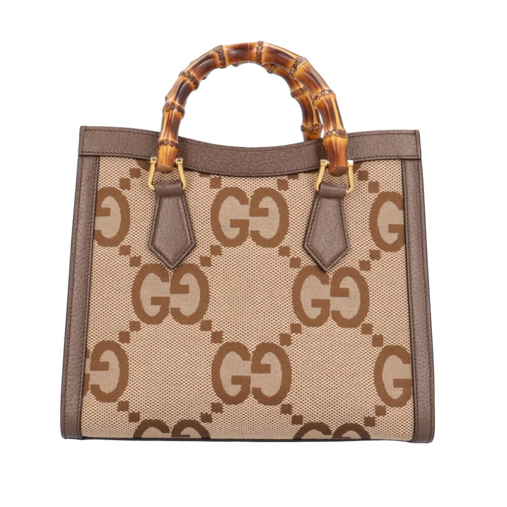 Pre-Owned Gucci Jumbo GG Bamboo Mini Tote Diana Shoulder Bag Leather 660195 493075 Brown Women's GUCCI (Good)