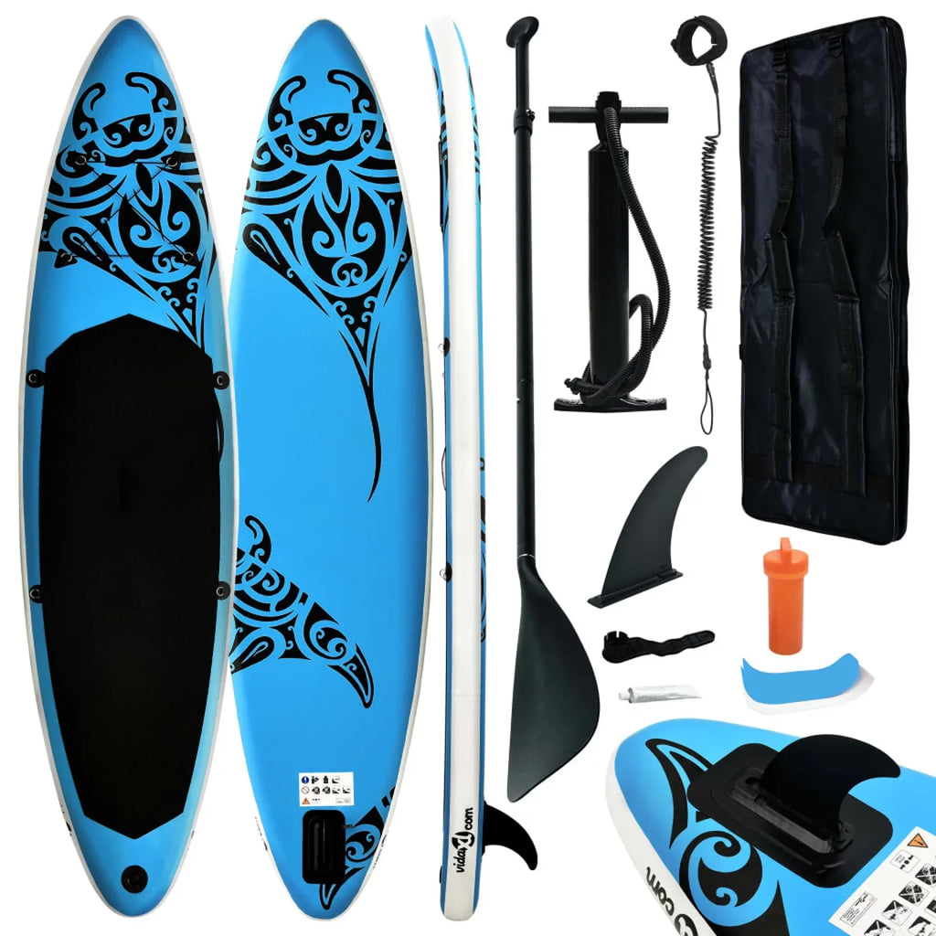 InfLatitudeable Paddleboard Set 120.1"x29.9"x5.9" Blue