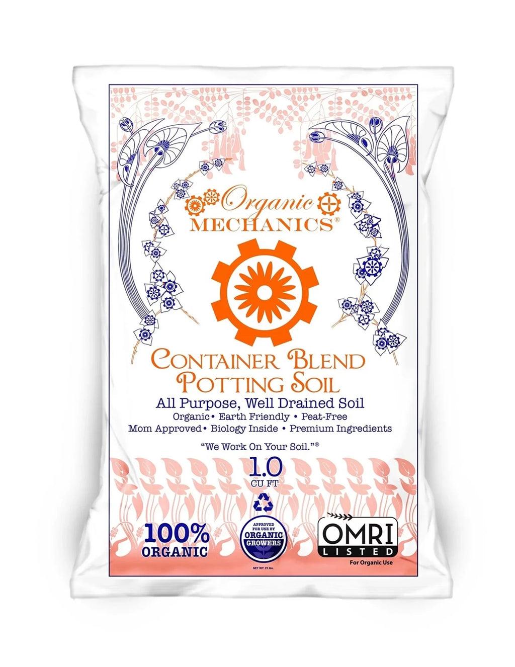 Organic Mechanics All Purpose Peat Free Container Blend Potting Soil, 1 cu ft