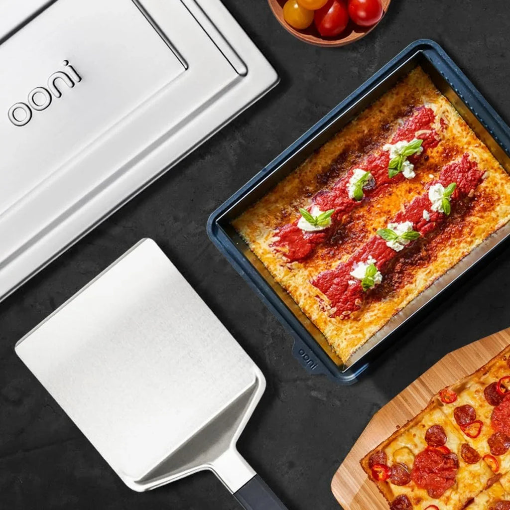 Pan Pizza Spatula - Pizza Oven Accessories, Detroit Style Pizza Pan Cutter, Rectangular Spatula Kitchen Utensil, Stainless Steel Spatula, Grill Tools