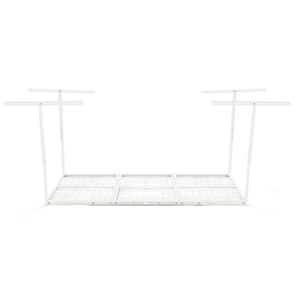 HECASA 72" x 36" Overhead Garage Storage Rack Adjustable 3x6 Ceiling Garage Organization Wall Shelf Ceiling Mounted Storage Racks White
