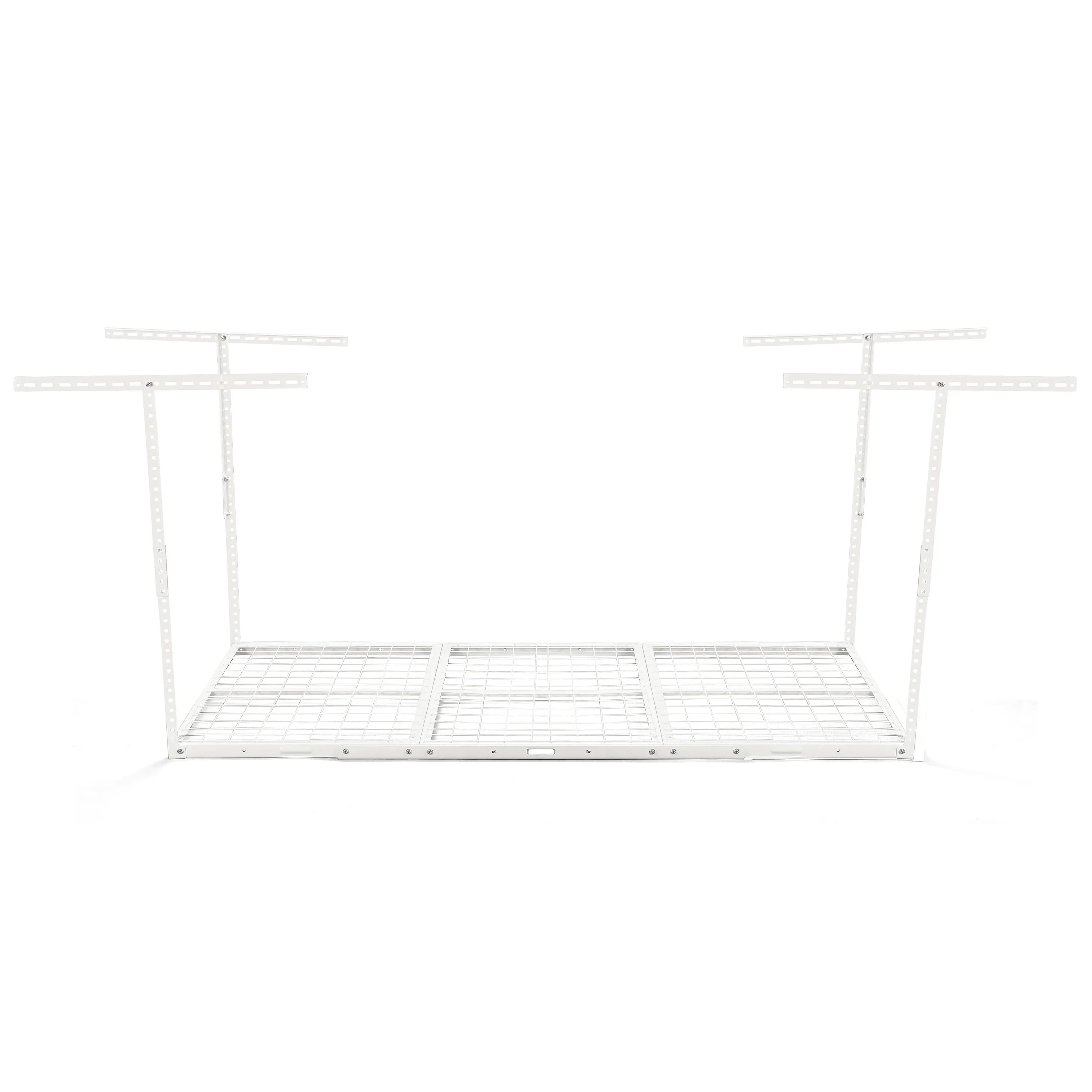 HECASA 72" x 36" Overhead Garage Storage Rack Adjustable 3x6 Ceiling Garage Organization Wall Shelf Ceiling Mounted Storage Racks White