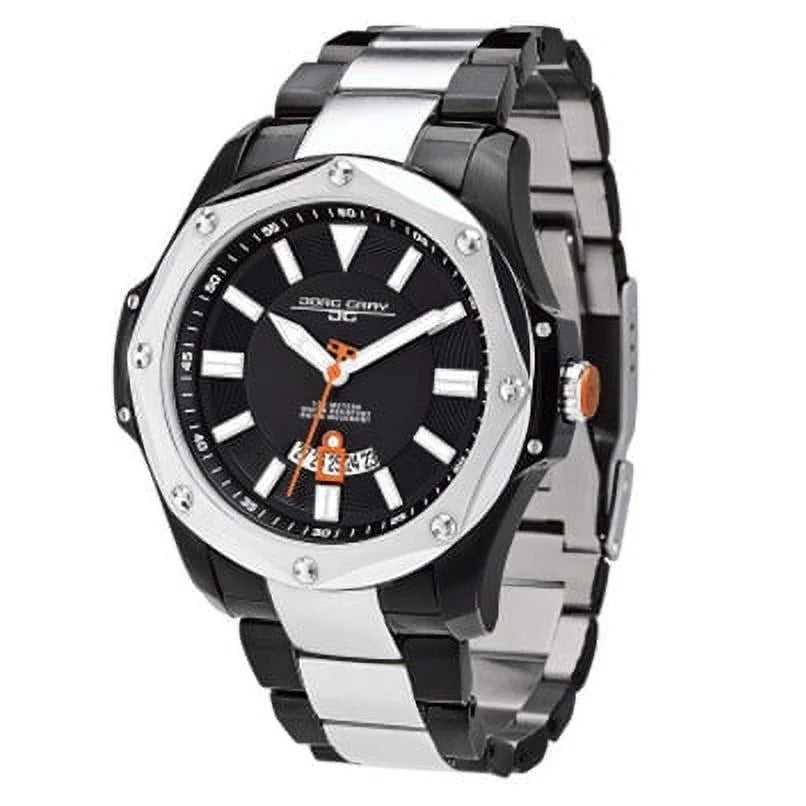 JG5600-21 Men's Watch Chronograph Black Dial With Integrated Black Silicone Strap