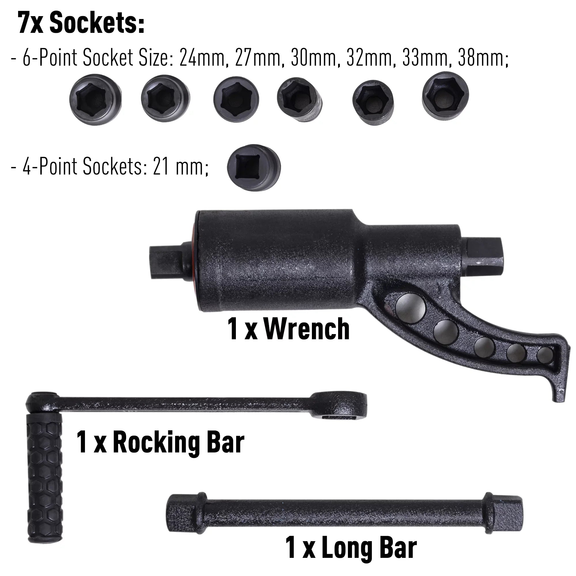 DURHAND Torque Multiplier Wrench Labor Saving Lug Nut Set W/7 Cr-V Socket