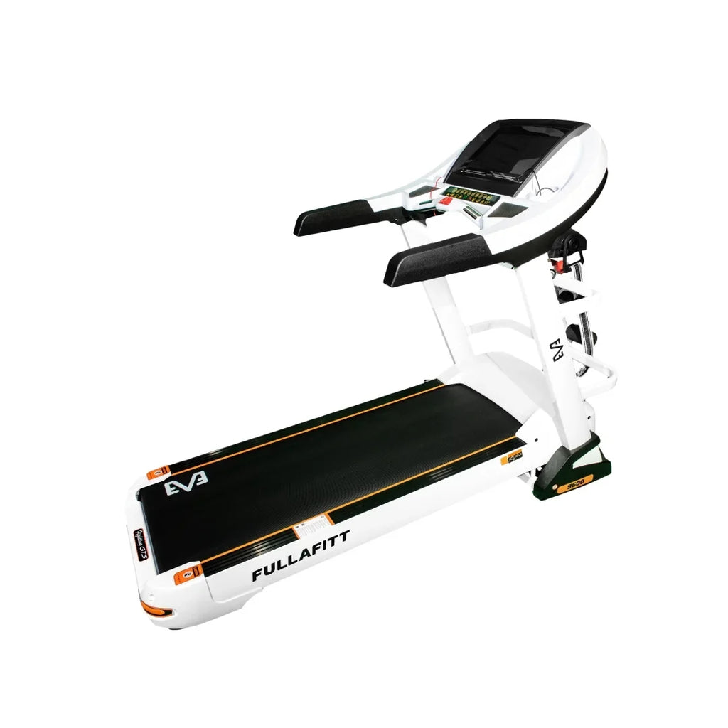 World Best Folding Treadmill by FULLAFITT, 4.5, Massage Belt, Wide LED Monitor, Bluetooth, Speakers, Preset Programs, Pulse Grip, Pressure Free Running Board