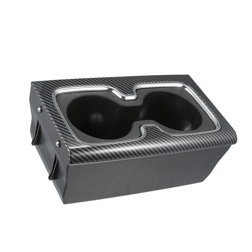 Unique Bargains Car Center Console Cup Holder for Chevy Silverado 1500 14-16 Plastic 23467147 Carbon Fiber Pattern Black