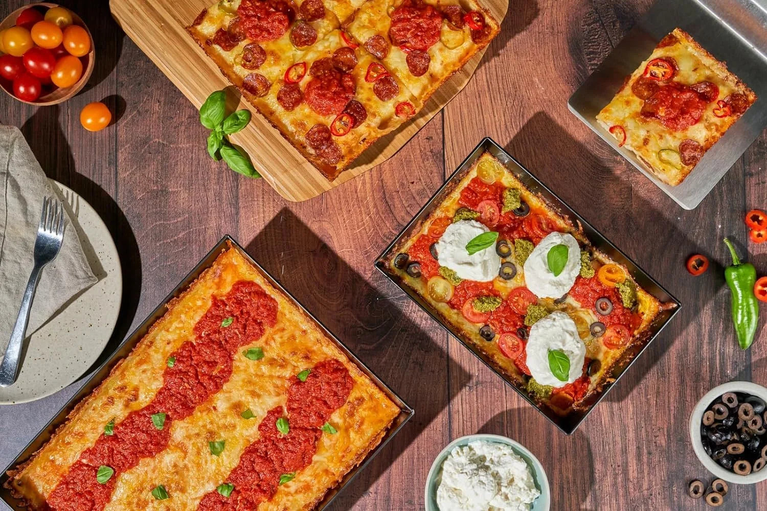 Pan Pizza Spatula - Pizza Oven Accessories, Detroit Style Pizza Pan Cutter, Rectangular Spatula Kitchen Utensil, Stainless Steel Spatula, Grill Tools