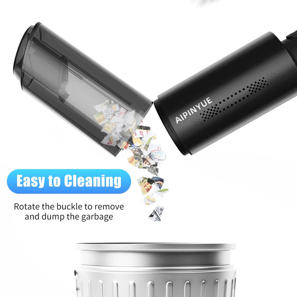 moobody Vacuum Cleaner, 120W Handheld Cleaner, 6000Pa Powerful Suction, USB Powered with HEPA Filter for Cleaning Hair Dust Gravel in Home Office