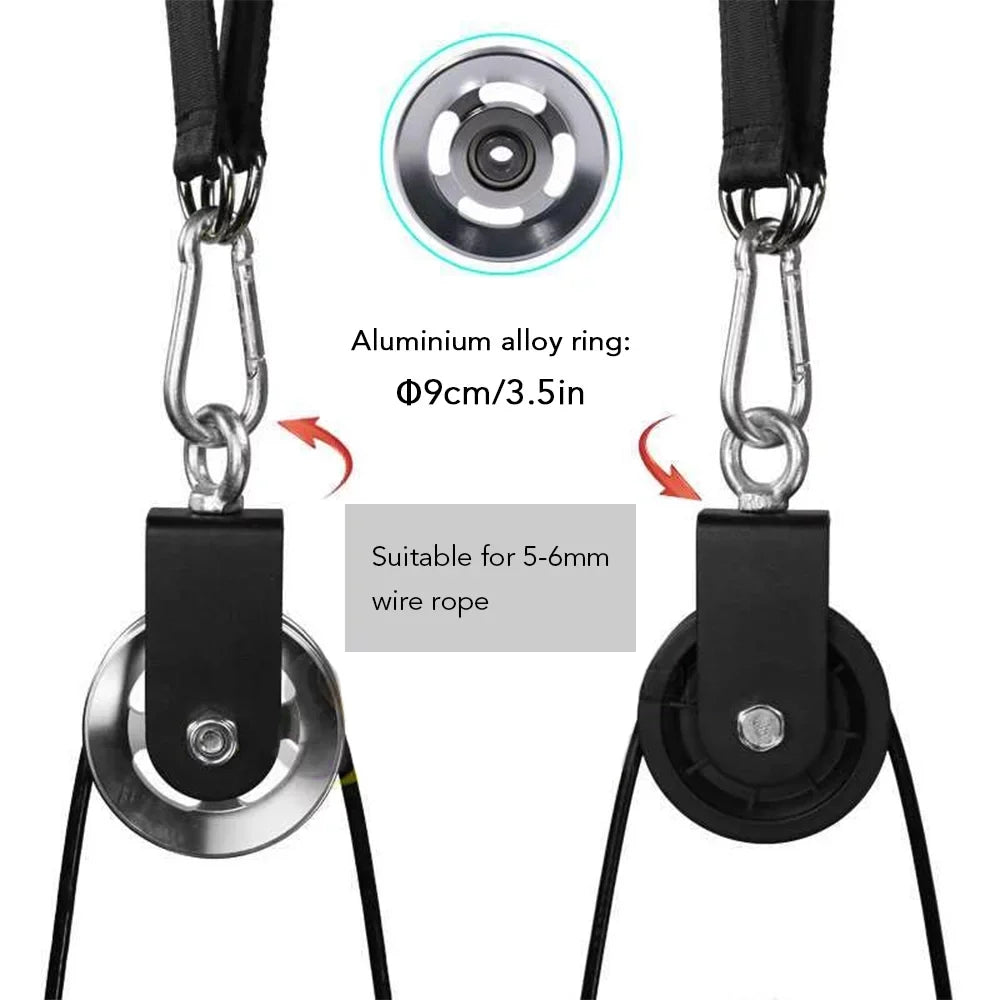 Pulley Cable Machine Attachment System with Upgraded Loading Pin Super-Silent Detachable 360 Degree Rotation Pulley Fitness Arm Biceps Triceps Strength Training Home Gym Workout Equipment