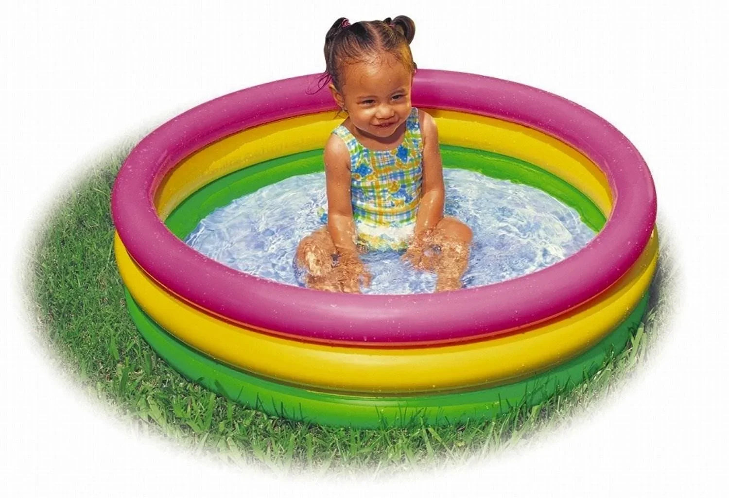 3 Intex Sunset Glow InfLatitudeable Colorful Baby Swimming Pool, Multicolored