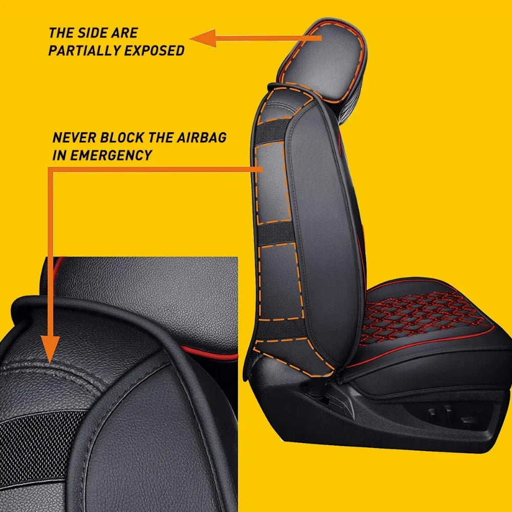 Car Seat Covers Full Set Silverado GMC Sierra Fit for 2007-2023 1500/2500 HD / 3500 HD Crew,Double,Extended Cab or Pickup Truck(Full Set, Black-Red)
