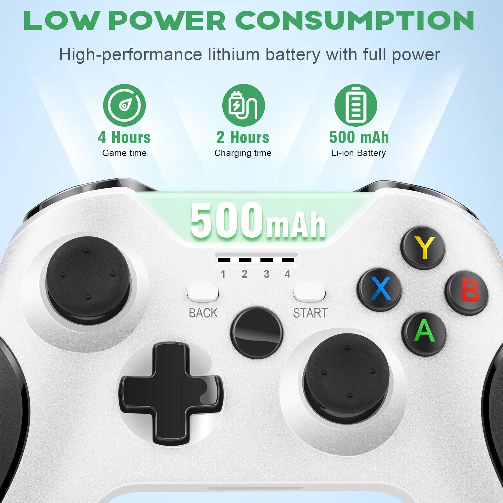 White Wireless Controller + Battery + Charger For XBox Series X/S Xbox One S/ X/ Elite