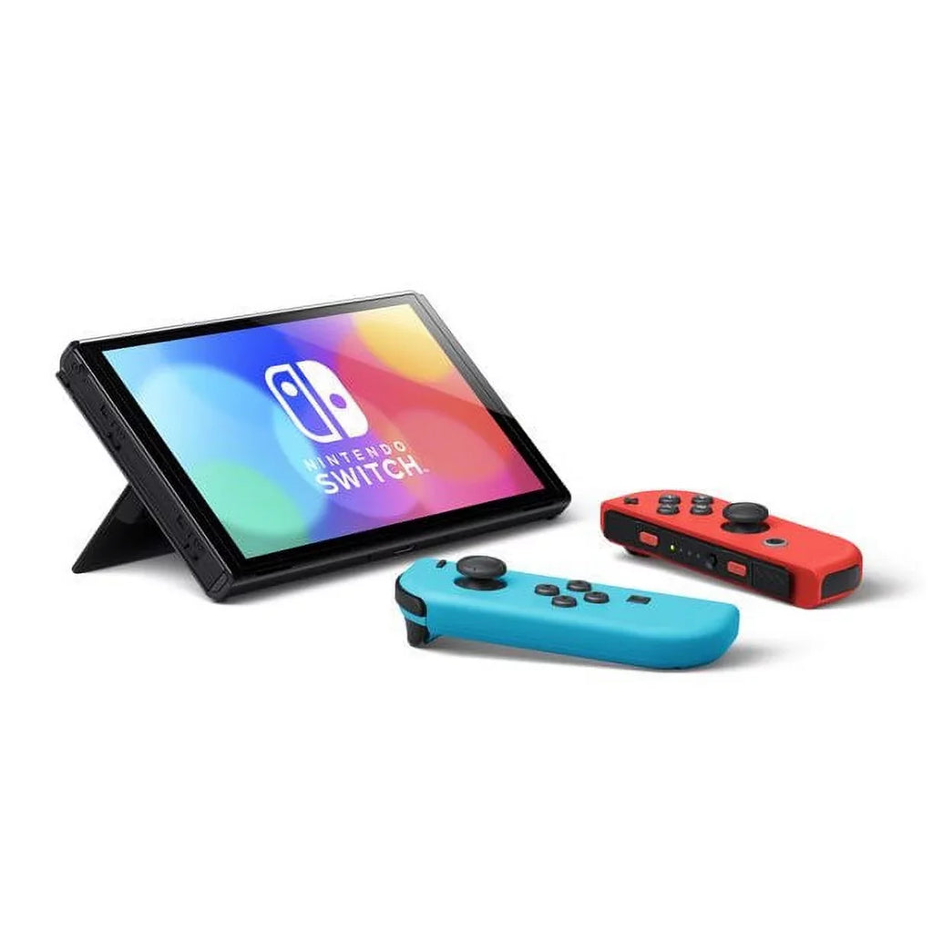 Pre-Owned Nintendo Switch OLED model with Neon Red and Neon Blue Joy-con (Refurbished: Good)