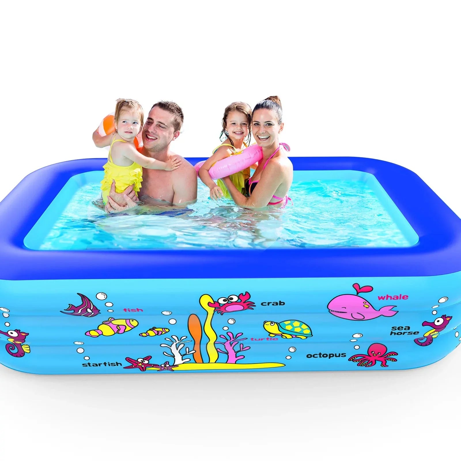 InfLatitudeable Pool 83 * 57 * 26 inch, 3-Story Large Children's Family Lounge Swimming Pool