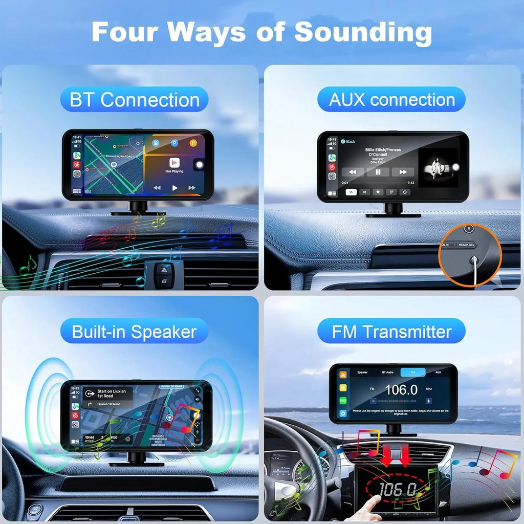 VVCAR MC25 Wireless CarPlay with 4K Dash Cam Front 6.25" Touch Screen Android Auto, Car Stereo with AirPlay GPS Navigation FM/BT/AUX