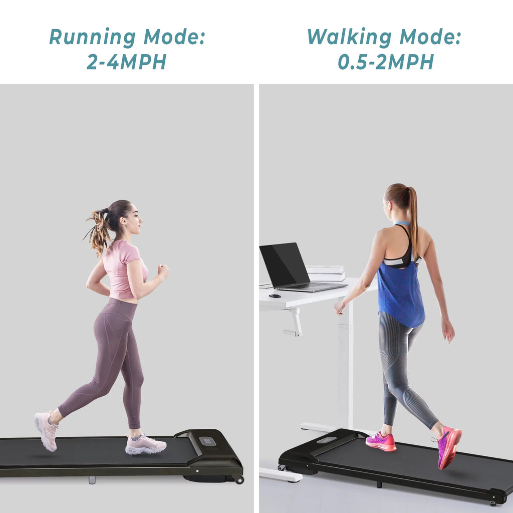 Walking Pad Treadmill, BTMWAY Ultra-Quiet Under Desk Treadmill for Home Office Gym Use, 2.5 Electric Treadmill with Bluetooth APP/speaker/Remote Control/Display, 2 in 1 Portable Walking Pad