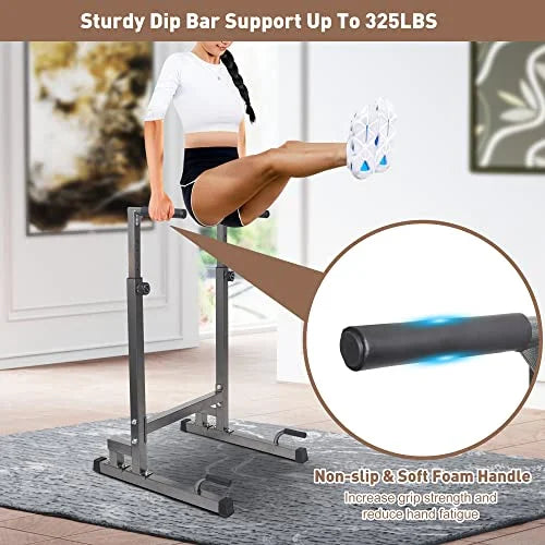 Lucky Tree Pull Up Dip Bar, Adjustable Dip Station, Multi-Function Power Tower Calisthenics Equipment For Home Gym