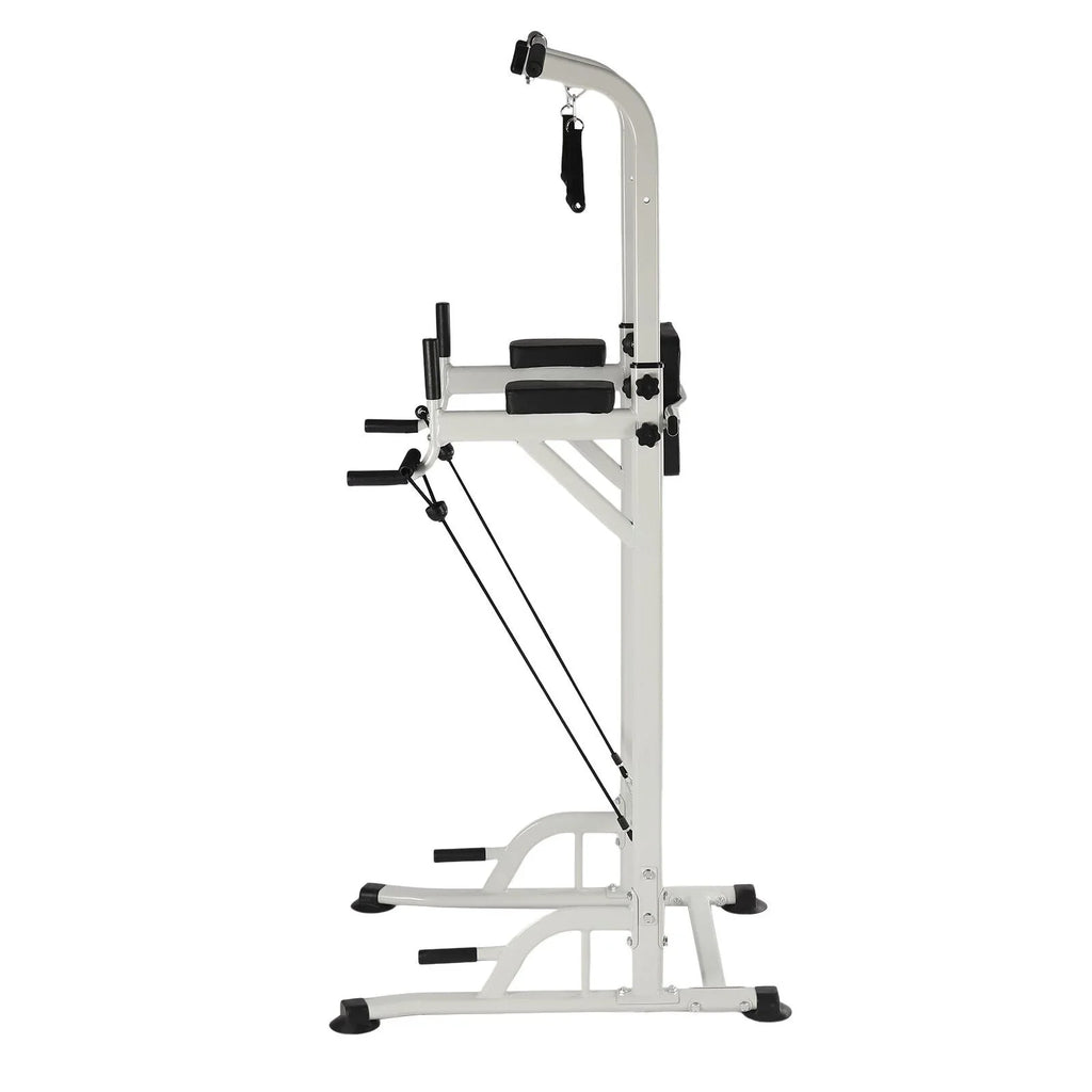 Home Gym Power Tower Dip Station Chin Up Bar Power Tower Pull Push Home Gym Black Adjustable Height