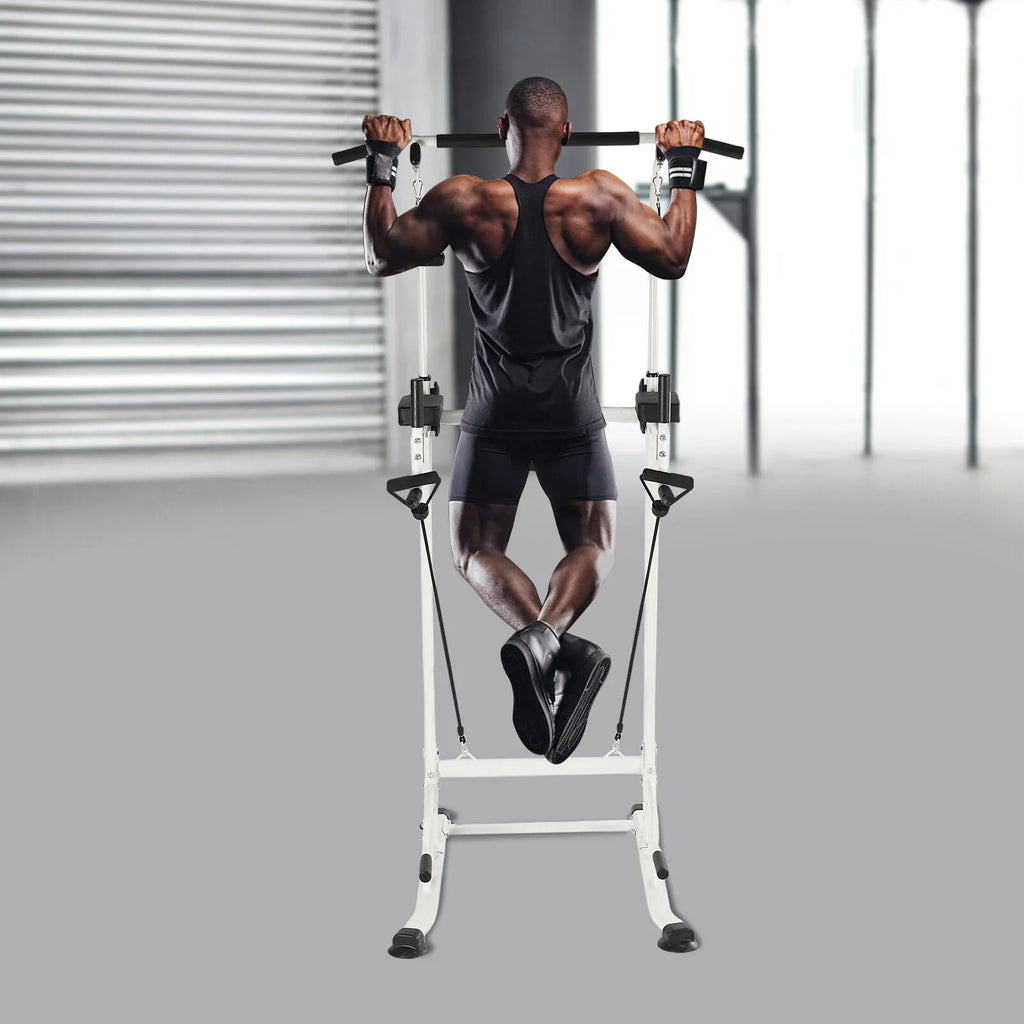 Home Gym Power Tower Dip Station Chin Up Bar Power Tower Pull Push Home Gym Black Adjustable Height