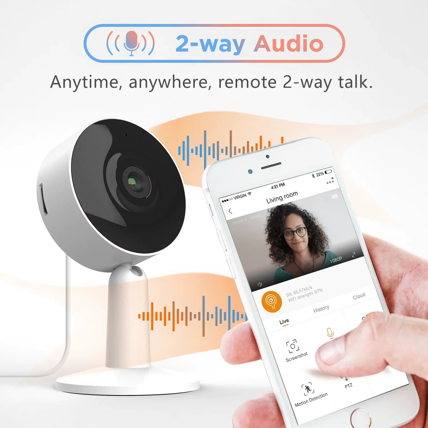 Arenti IN1 Indoor Home Security Camera , (2-Pack) Wifi and Phone APP 1080p HD 2-Way Audio Night Vision Surveillance Camera