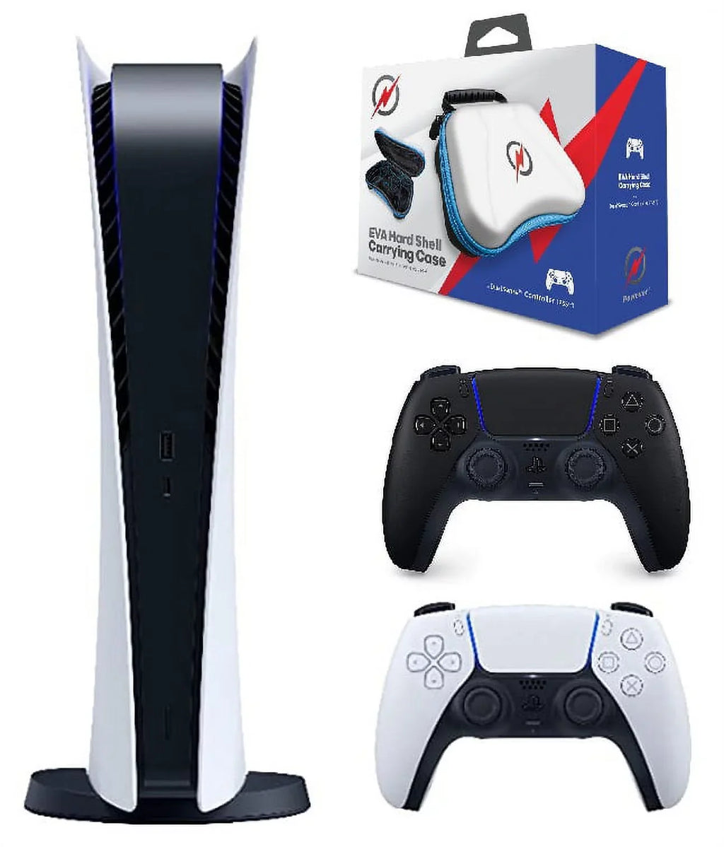 PlayStation 5 Digital Edition with PS5 Midnight Black DualSense Controller w/Case  Limited Bundle