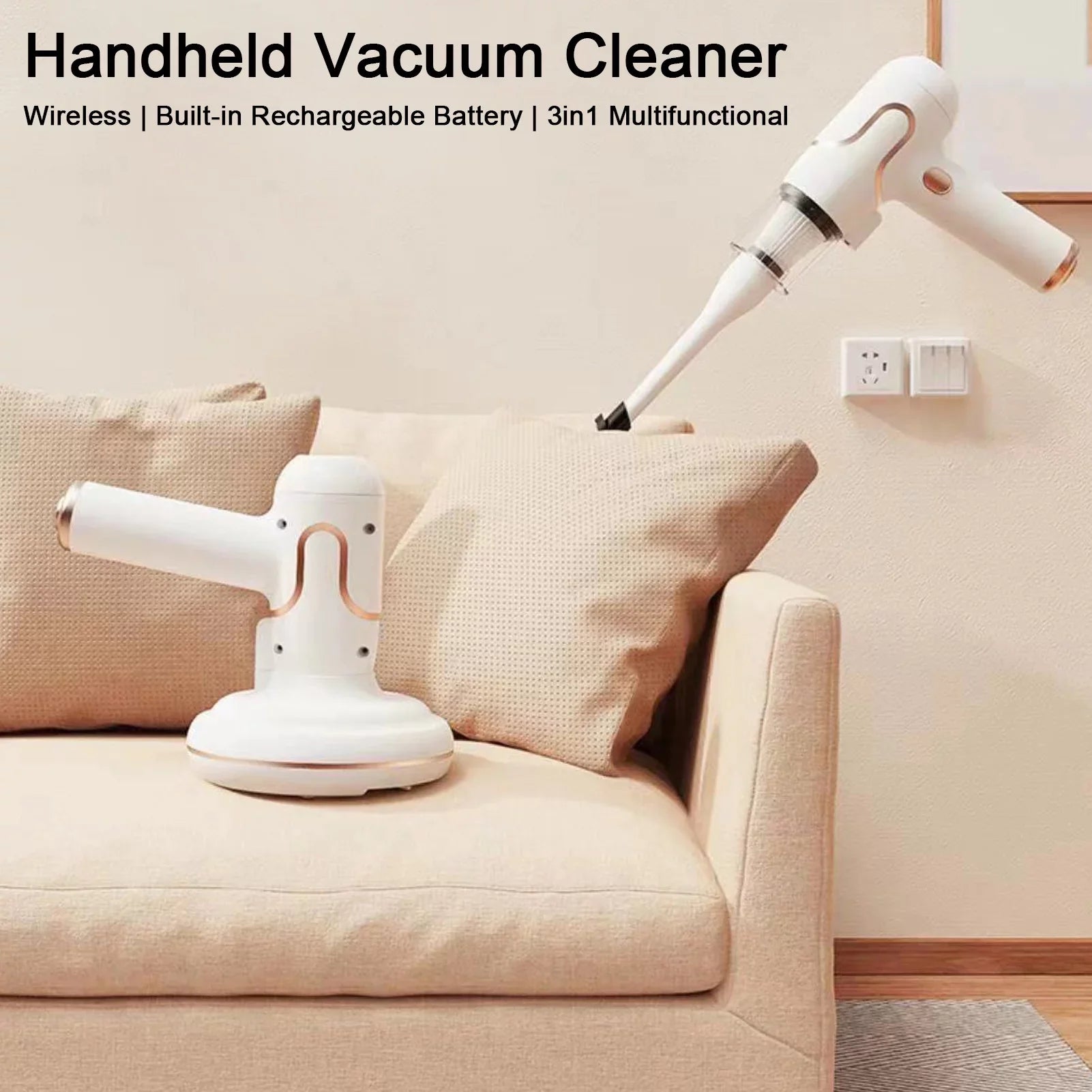 Anself Bed Mattress Cleaner Handdeld Lamp Strong Suction 8000 Timesmin for Carpets Sofa Couch Mint Pet Hair Dust Removal Deep Cleaning Machine
