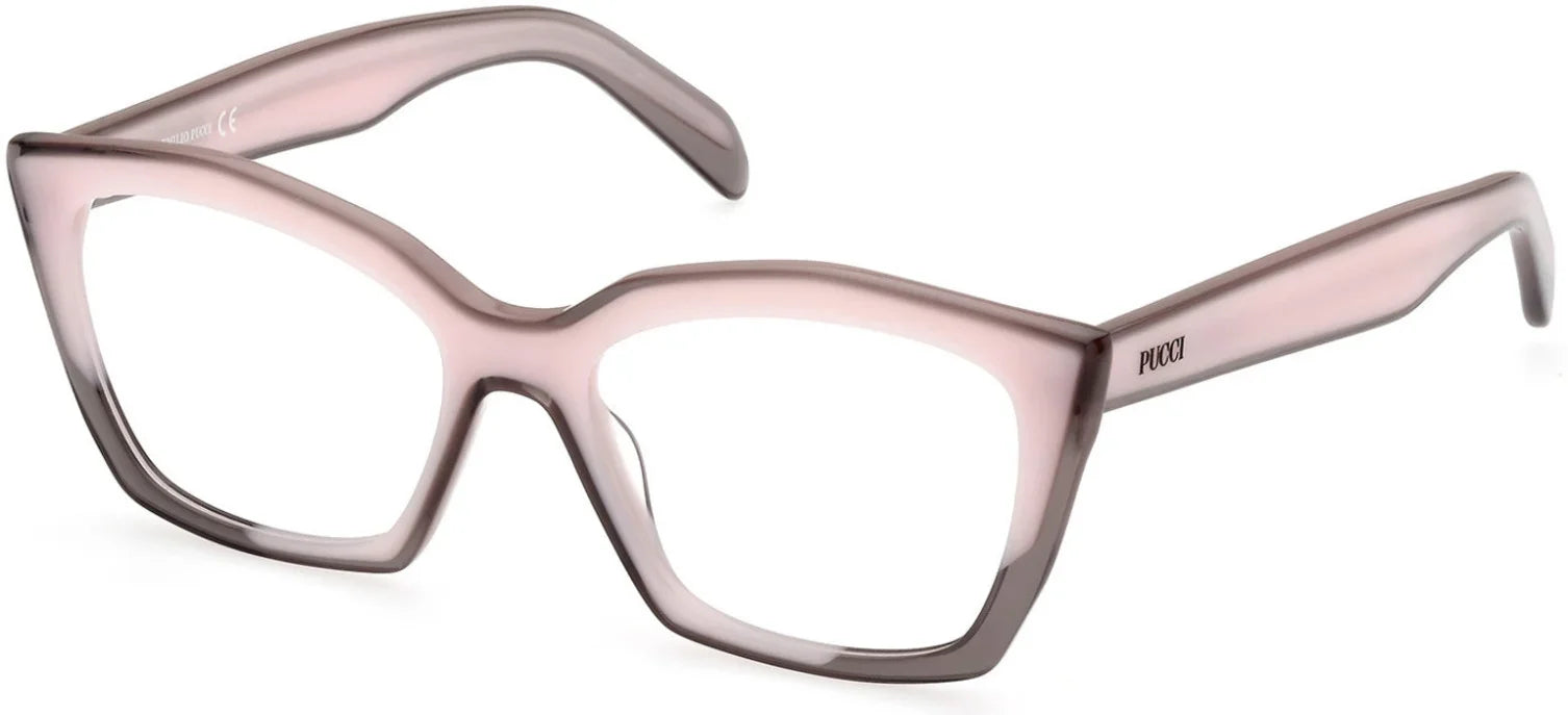 Eyeglasses Emilio Pucci EP 5218 074 Bilayer Transparent Dark Gray With Pink