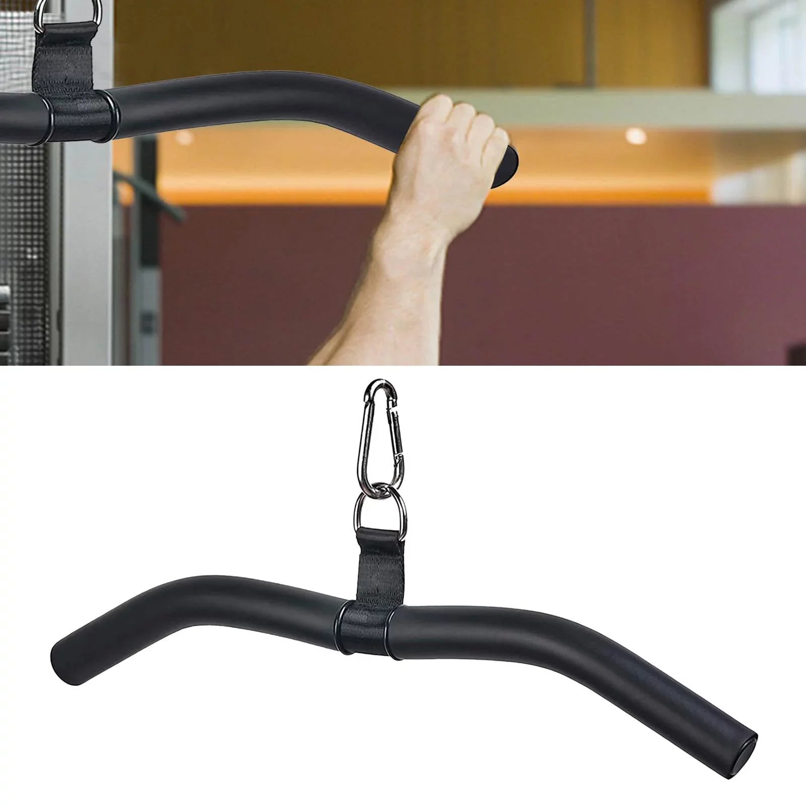 LAT Bar Cable Machine Attachment for Gym, Tricep Press Down LAT Pulldown Accessories, Weight Machine Accessories, Pulldown Cable Attachment Equipment