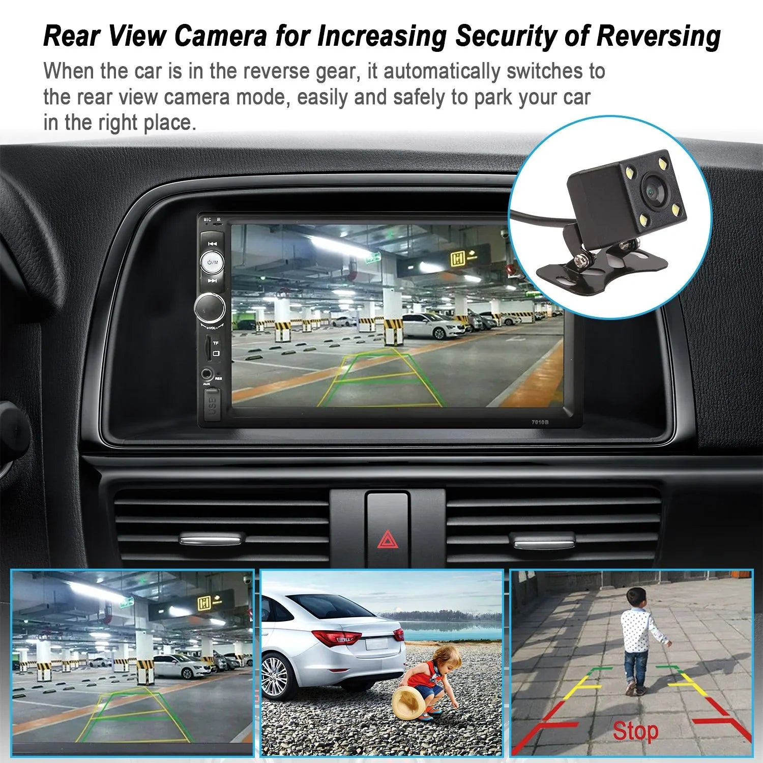 New 7" Car MP5 Radio, iMounTEK HD Touch Screen Car Multimedia Player, FM AUX USB TF Input, with Backup Camera