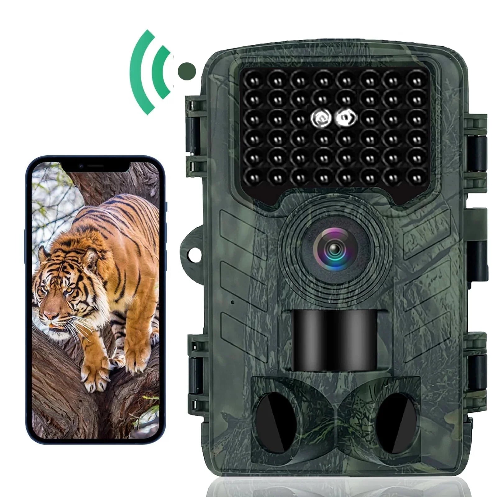 Trail Camera Wifi 4K 48MP Ultra High Definition Game Cameras with Night Vision Motion Activated 120°Wide Camera Lens IP66 Waterproof,Deer Cameras That Send Pictures to Phone(64GB Memory Card)